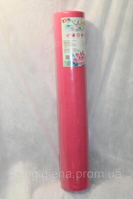 Простирадло одноразове Softex рожеве щільність 23 г/м2 /0,8*100м/ *Одетекс*