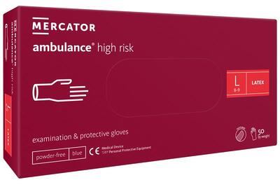 Рукавички Ambulance High risk розмір L латексні темно-сині /50 шт (25 пар)/ *Mercator Medical* 