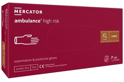 Перчатки Ambulance High risk размер XL латексные тёмно-синие /50 шт (25 пар)/ *Mercator Medical*