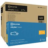 ОПТ (10 упаковок) Рукавички Nitrylex Classic blue розмір XS нітрилові сині /100 шт (50 пар)/ *Mercator Medical*