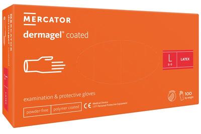Перчатки Dermagel Coated размер L латексные кремовые /100 шт (50 пар)/ *Mercator Medical*
