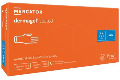 Рукавички Dermagel Coated розмір M латексні кремові /100 шт (50 пар)/ *Mercator Medical*
