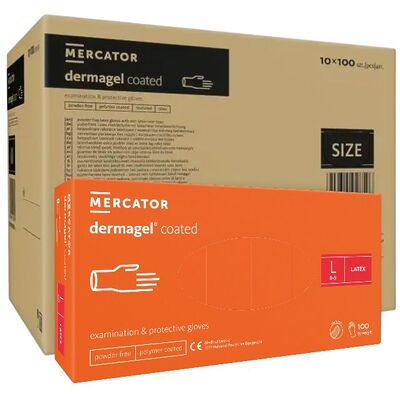 ОПТ (10 упаковок) Перчатки Nitrylex Orange размер L нитриловые оранжевые /100 шт (50 пар)/ *Mercator Medical*