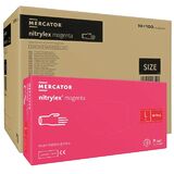 ОПТ (10 упаковок) Рукавички Nitrylex Magenta розмір L нітрилові малинові /100 шт (50 пар)/ *Mercator Medical*