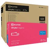 ОПТ (10 упаковок) Рукавички Nitrylex Magenta розмір M нітрилові малинові /100 шт (50 пар)/ *Mercator Medical*