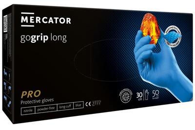Рукавички Gogrip Blue Long розмір XL нітрилові сині /50 шт (25 пар)/ *Mercator Medical*