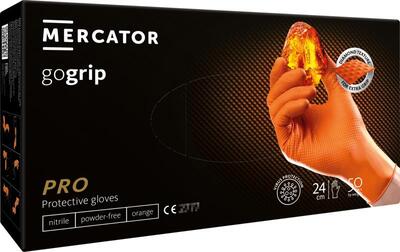 Перчатки Gogrip Orange размер L нитриловые оранжевые /50 шт (25 пар)/ *Mercator Medical*