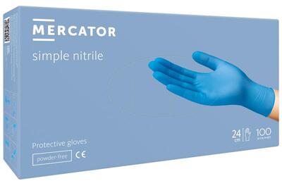 Рукавички нітрилові Simple Nitrile сині розмір XL /100 шт (50 пар)/ *Mercator Medical* 