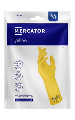 Рукавички латексні Mercator Yellow жовті розмір M /20 шт (10 пар)/ *Mercator Medical*