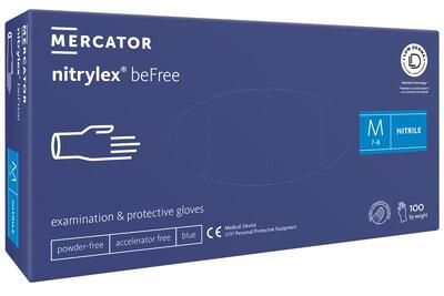 Перчатки нитриловые Nitrylex beFree фиолетовые размер M /100 шт (50 пар)/ *Mercator Medical*
