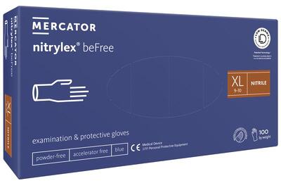 Рукавички нітрилові Nitrylex beFree фіолетові розмір XL /100 шт (50 пар)/ *Mercator Medical*