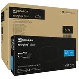 ОПТ (10 упаковок) Рукавички Nitrylex Black розмір М нітрилові чорні /100 шт (50 пар)/ *Mercator Medical*