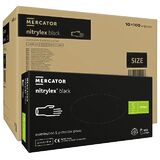 ОПТ (10 упаковок) Рукавички Nitrylex Black розмір S нітрилові чорні /100 шт (50 пар)/ *Mercator Medical*