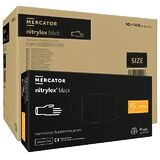 ОПТ (10 упаковок) Перчатки Nitrylex Black размер XS нитриловые чёрные /100 шт (50 пар)/ *Mercator Medical*