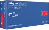 Перчатки нитриловые Nitrylex Classic+ синие размер L /100 шт (50 пар)/ *Mercator Medical*
