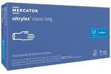 Рукавички нітрилові Nitrylex Classic long блакитні розмір M /100 шт (50 пар)/ *Mercator Medical*