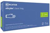 Рукавички нітрилові Nitrylex Classic long блакитні розмір S /100 шт (50 пар)/ *Mercator Medical*