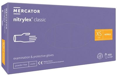 Рукавички Nitrylex Classic violet розмір XS нітрилові фіолетові /100 шт (50 пар)/ *Mercator Medical*