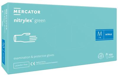Рукавички Nitrylex Green розмір M нітрилові зелені /100 шт (50 пар)/ *Mercator Medical*