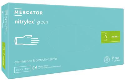Рукавички Nitrylex Green розмір S нітрилові зелені /100 шт (50 пар)/ *Mercator Medical*