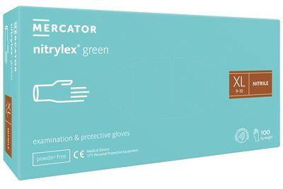 Рукавички Nitrylex Green розмір XL нітрилові зелені /100 шт (50 пар)/ *Mercator Medical*