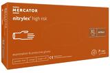 Перчатки нитриловые Nitrylex High Risk оранжевые размер XL /100 шт (50 пар)/ *Mercator Medical*