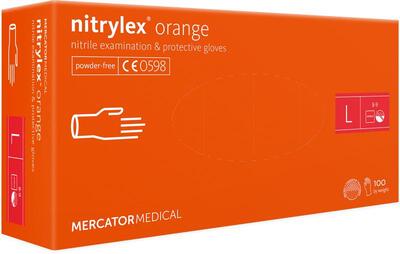Рукавички Nitrylex Orange розмір L нітрилові помаранчеві /100 шт (50 пар)/ *Mercator Medical*
