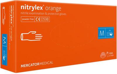 Рукавички Nitrylex Orange розмір M нітрилові помаранчеві /100 шт (50 пар)/ *Mercator Medical*