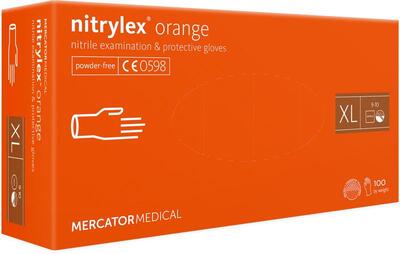 Перчатки Nitrylex Orange размер XL нитриловые оранжевые /100 шт (50 пар)/ *Mercator Medical*
