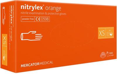 Перчатки Nitrylex Orange размер XS нитриловые оранжевые /100 шт (50 пар)/ *Mercator Medical*