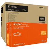 ОПТ (10 упаковок) Рукавички Nitrylex Orange розмір XS нітрилові помаранчеві /100 шт (50 пар)/ *Mercator Medical*