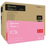 ОПТ (10 упаковок) Рукавички Nitrylex Pink розмір L нітрилові рожеві /100 шт (50 пар)/ *Mercator Medical*