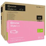 ОПТ (10 упаковок) Рукавички Nitrylex Pink розмір S нітрилові рожеві /100 шт (50 пар)/ *Mercator Medical*