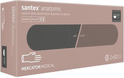 Рукавички латексні Santex Anatomic powdered кремові розмір 6.5 /100 шт (50 пар)/ *Mercator Medical* 