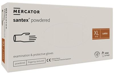 Перчатки латексные Santex Powdered fingertip textured кремовые XL /100 шт (50 пар)/ *Mercator Medical*