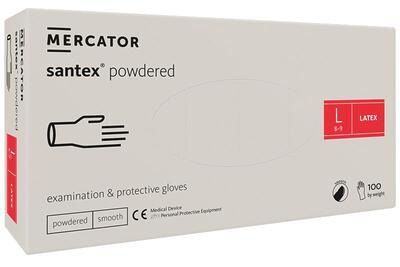 Перчатки Santex Powdered smooth размер L латексные кремовые /100 шт (50 пар)/ *Mercator Medical*