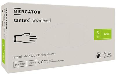 Перчатки Santex Powdered smooth размер S латексные кремовые /100 шт (50 пар)/ *Mercator Medical*