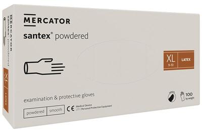 Рукавички Santex Powdered smooth розмір XL латексні кремові /100 шт (50 пар)/ *Mercator Medical* 