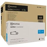 ОПТ (10 упаковок) Рукавички латексні Santex Powdered smooth кремові розмір M /100 шт (50 пар)/ *Mercator Medical* 