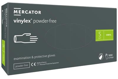 Перчатки Vinylex powder-free размер S виниловые прозрачные /100 шт (50 пар)/ *Mercator Medical*