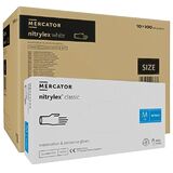 ОПТ (10 упаковок) Рукавички Nitrylex Classic white розмір M нітрилові білі /100 шт (50 пар)/ *Mercator Medical*