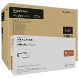 ОПТ (10 упаковок) Рукавички Nitrylex Classic white розмір XL нітрилові білі /100 шт (50 пар)/ *Mercator Medical*
