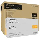 ОПТ (10 упаковок) Рукавички Nitrylex Classic white розмір XS нітрилові білі /100 шт (50 пар)/ *Mercator Medical*